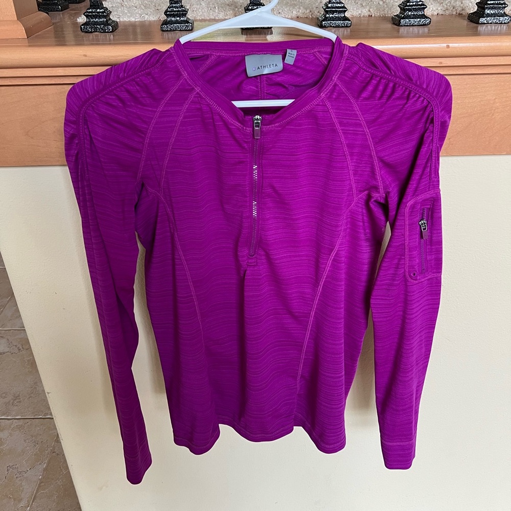 Purple athleta small swim shirt